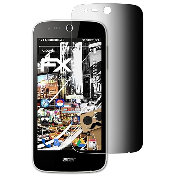 atFolix Blickschutzfilter für Acer Liquid Z330/M330 Blickschutzfolie, 4-Wege Sichtschutz FX Schutzfolie