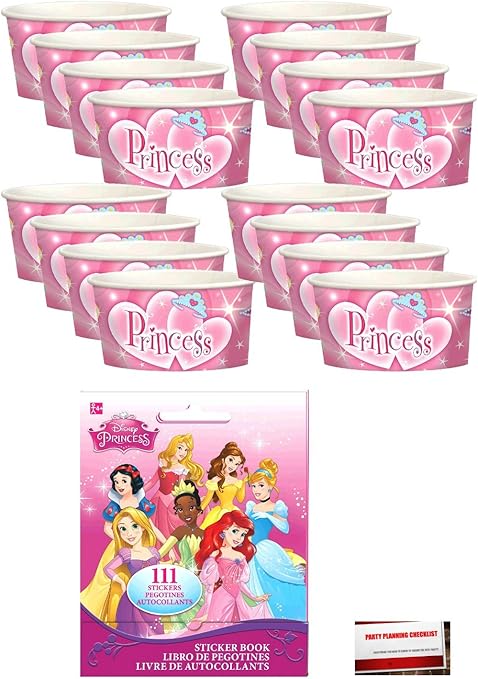Amazon Co Jp ピンクプリンセス パーティーデコレーション用 自分のお気に入りのお菓子カップ 16個パック ステッカーブック111枚入り 加えて Mikes Super Storeのパーティープランニングチェックリスト おもちゃ