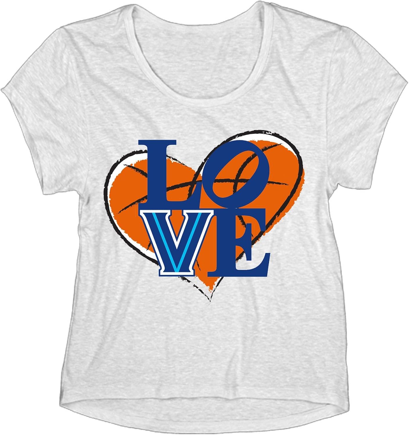 Blue 84 Villanova Wildcats Women Love Basketball Heart