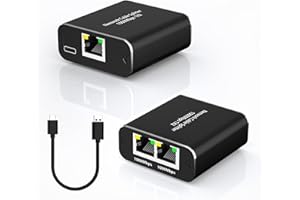 Ethernet Splitter High Speed 1 to 2, RJ45 1000Mbps Ethernet Splitter with USB Power Cable, Internet Splitter Either Network f