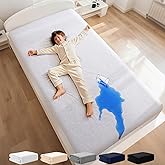 OhGeni 100% Waterproof Mattress Protector, Twin Size, 6''-16'',Fitted Sheet with Deep Pockets, Premium Noiseless Breathable Soft Hypoallergenic Material, Mattresses Cover for Bed
