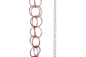 DUSVALLY Rain Chains for Outside Metal Double Loop, Rain Catcher Chain Decorative Garden Water Guide for Divert Water and Home Display, 8-1/2 Length, Gifts for Mom