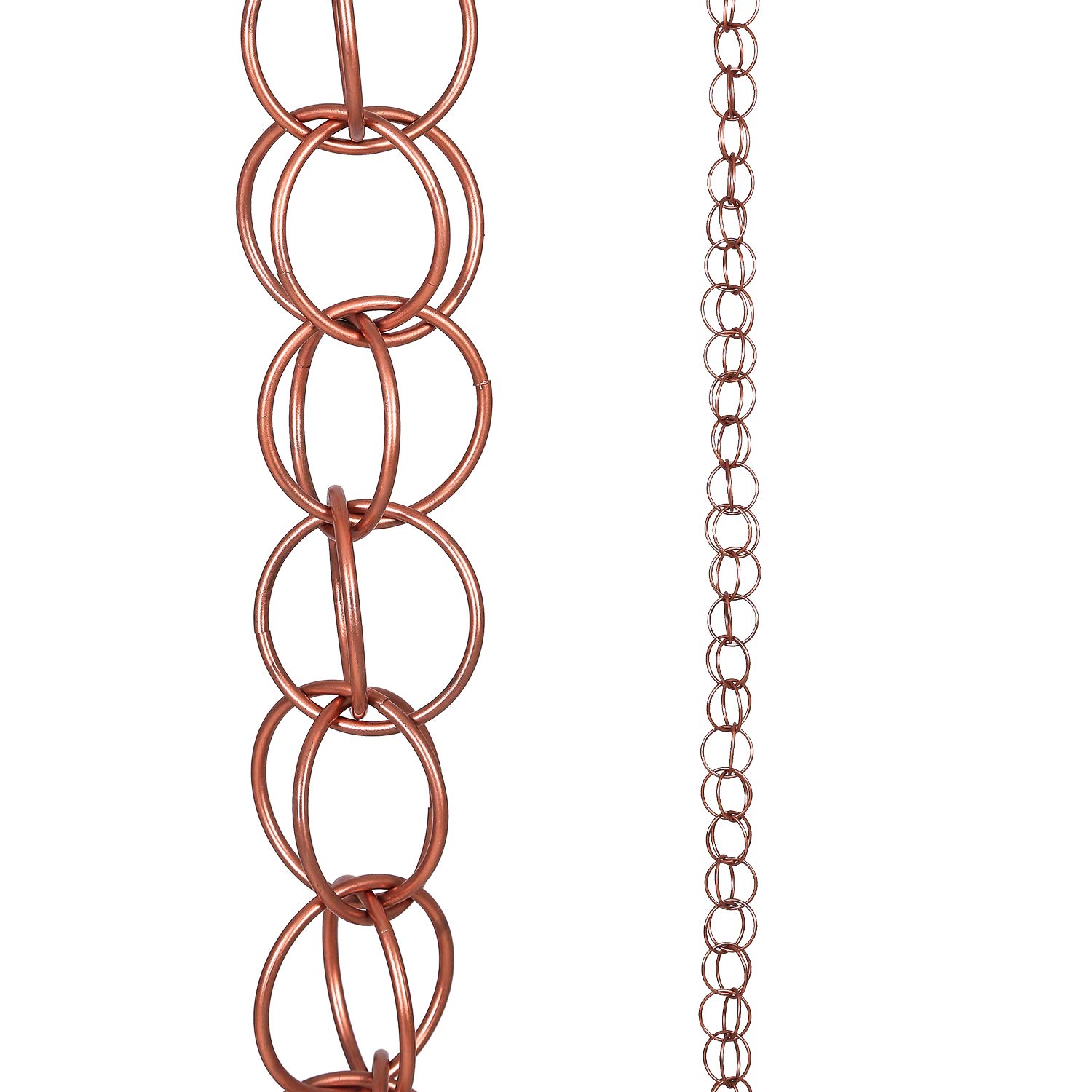 Photo 1 of Rain Chain Decoration 8 FT., Rain Downspout Catcher Chain Gutter 96'' Metal Double Loop, Rain Chains for House Eaves, Garden, Porch & Patio, Ring Rain Chain