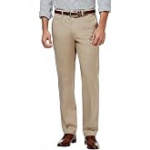 Lookitude Mens Dress Pants Classic Fit Wrinkle-Free Expandable Waist Slacks | Breathable Fabric, Work Business Office, Flat Front, 4 Pockets, Machine Washable