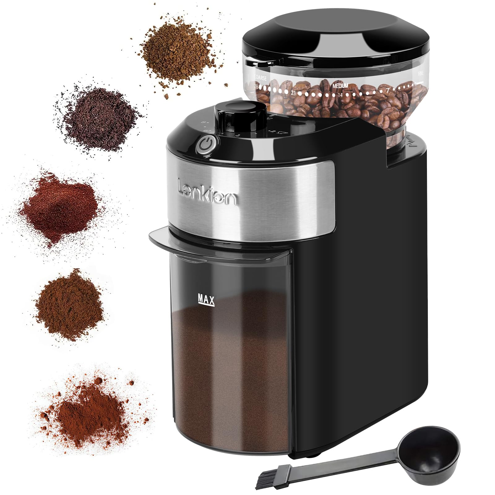 Photo 1 of *Minor Damage*
Lonkion Burr Coffee Grinder Electric - Adjustable Burr Grinder with 28 Precise Grind Settings for 12 Cups - Coffee Grinders for Home Use - Professional Coffee Bean Grinder - Stainless Steel