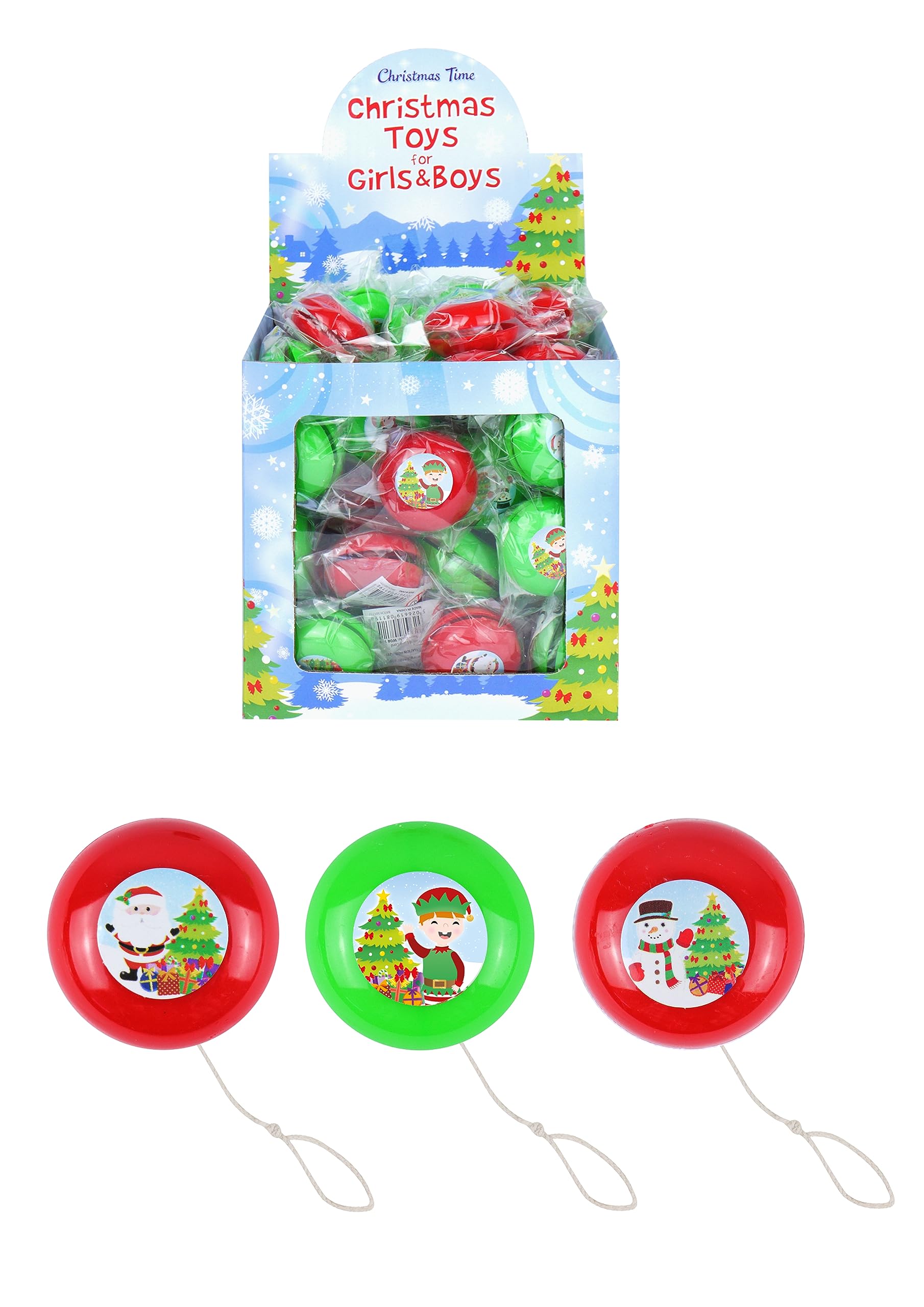 Henbrandt 6x Mini Christmas Yo Yos for Kids Return Tops Children’s Stocking Fillers Christmas Eve Box Xmas Party Favours Loot Bag Fillers for Girls and Boys