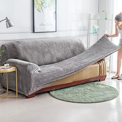Amazon Com Yq Whjb Anti Slip Elastic Slipcover Plush Solid Color