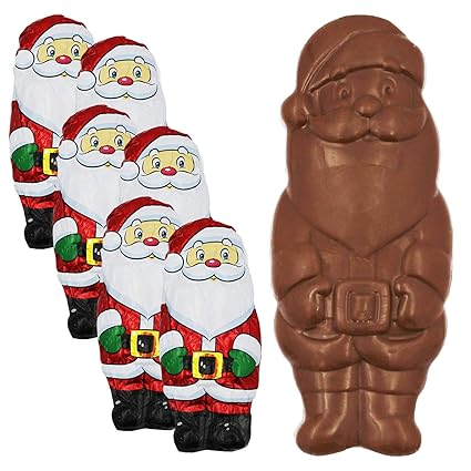 Amazon Com R M Palmer Large Christmas Chocolate Santa Holiday Treats Solid Smooth Milk Chocolate Party Bag Fillers Individually Wrapped Foils Kosher Certified 4 4oz 6 Pack Grocery Gourmet Food