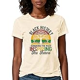 Wlen Black History Shirts for Women African American T-Shirt Black History Pride Tee Tops