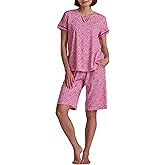 Karen Neuburger Women's Girlfriend Sleeve Top and Bermuda Short 2-Piece Pajama Set