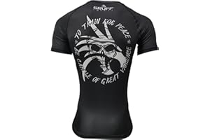 Gruff Combat BJJ Rash Guards Grappling MMA Jiu Jitsu No Gi UFC Shirt Fight Wear, Short Sleeves