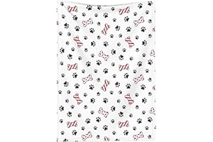 JUNYI Dog Paw Blanket, Dog Paw Christmas Santa Claus Xmas Truck Blankets, Gift for Girls Dog Paw Lover, 30"x40" Soft Lightweight Plush Throw Blanket for Couch Bed Sofa Decoration