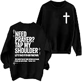 A AHHYESS Need Prayer Tap My Shoulder Hoodie Christian Hoodies Christian Hoodies for Men Women Bible Verse Graphic Sweatshirt