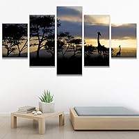 SIGNWIN 5 Panel Canvas Wall Art Modern Art Birds Bohemian Expressive Multicolor Photography Single for Home Decorations Ready to Hang - 60