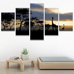 SIGNWIN 5 Panel Canvas Wall Art Modern Art...