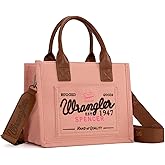 Montana West Wrangler Tote Bag for Women Retro Canvas Top Handle Purses and Handbags
