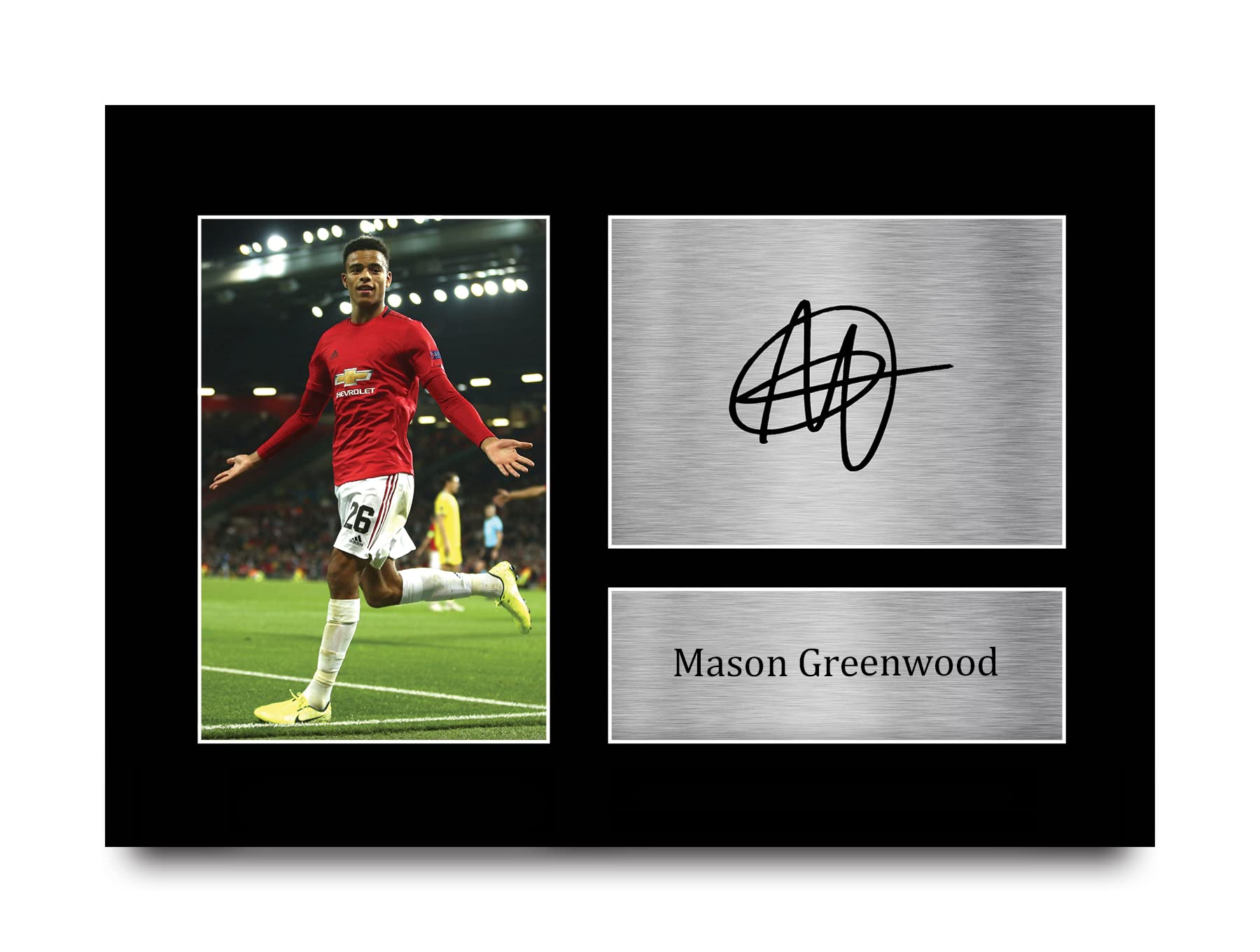 HWC Trading Mason Greenwood Gifts Printed Signed Autograph Picture for Fans and Supporters - A4