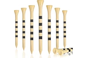 Seticek Natrual Wooden Golf Tees 100 Pack (2-3/4" & 3-1/4" Available) Biodegradable Bamboo Golf Tees,More Sturdy and Stable,Natural/White Color