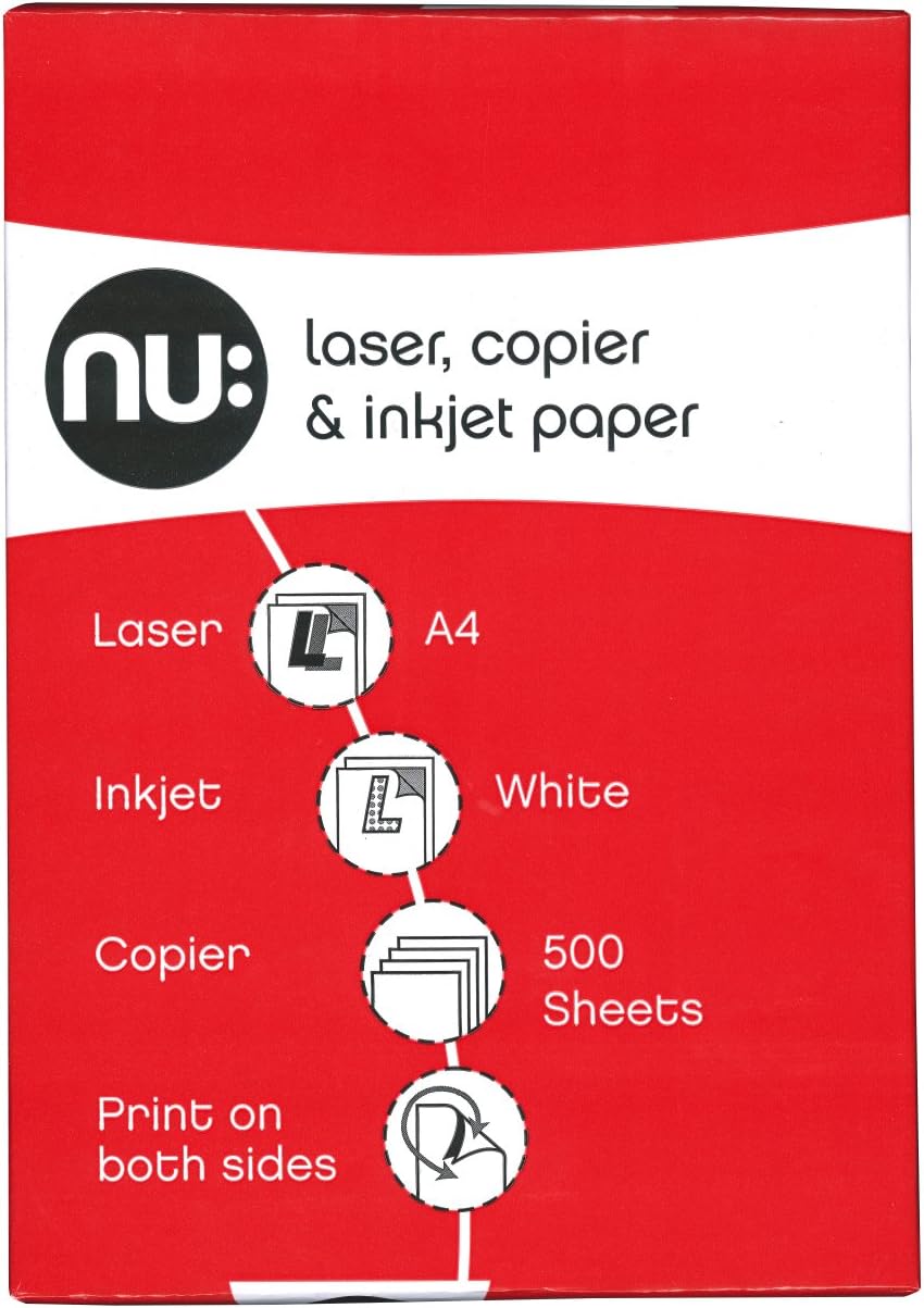 nu: A4 Multi-Purpose Printer Paper, White, 500 Sheets, Smooth Surface, Suitable for Inkjet Laser & Copier Use - Image 4