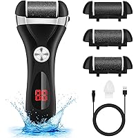 Electric Foot Callus Remover Kit, Elmchee Rechargeable Pedicure Tools Foot Care Feet File With 3 Roller Heads,2 Speed,Battery