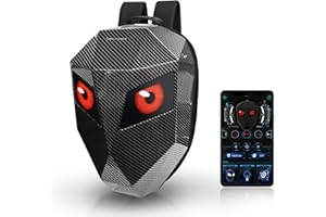 Crelander LED Knight Backpack,Motorcycle Helmet Bag Hard Shell Laptop Bag DIY Dynamic Pixel Storage Bag for Riding Travelling,Carbon Fiber Design