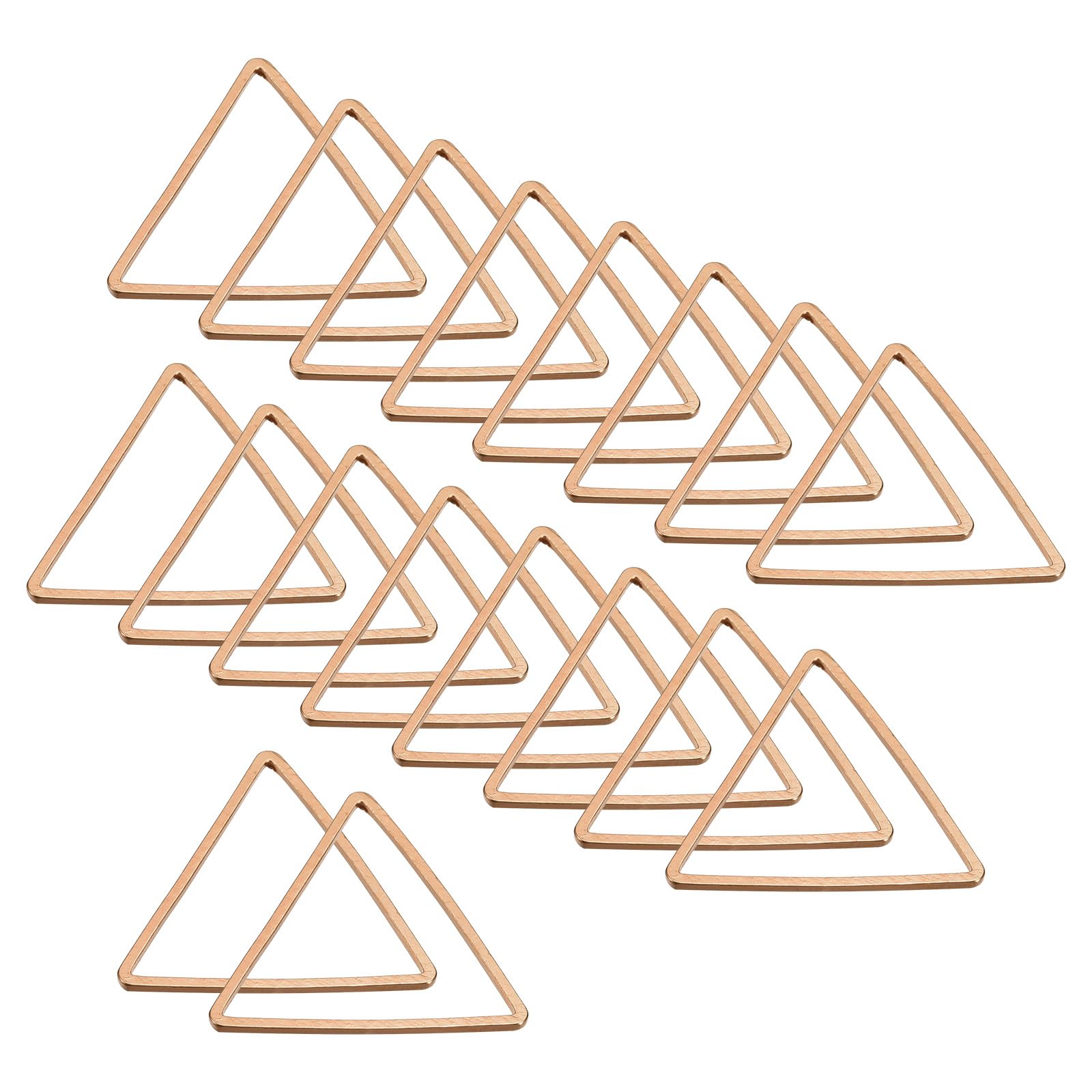 PATIKIL Beading Hoop Earrings, 30 Pcs Triangle Beading Findings Copper Hoop Earring for DIY Crafts Making Earring Necklace Making(24mm, Rose Gold)