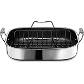 HexClad Hybrid Nonstick Roasting Pan with Rack, Dishwasher-Friendly and Oven-Safe Up to 900°F, Compatible with All Cooktops