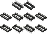 sourcing map 16 Pin DIP IC Socket Connector 2.54mm Pitch Dual Row Round Pins 20 view 1