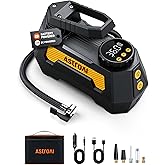 AstroAI H2 Pro Tire Inflator Portable Air Compressor Fully Upgraded Air Pump with DC 12V/Battery Dual Power Supplies Digital 
