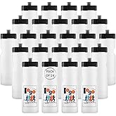 50 Strong Custom Sports Water Bottles 24-Pack – Bulk Personalized Reusable 22 oz BPA-Free Plastic Bottles with Pull Top Cap – Made in USA – Customize Your Text & Logo - Promo Bottle