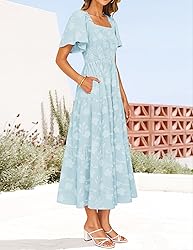 ZESICA Women's Summer Boho Floral Midi Dresses 2025
