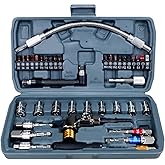 AmazingFree 39-Piece Flexible Drill Bit Extension Set | 105&deg; Right Angle Adapter, Metric Sockets, Magnetic Bit Holders, Storage Case
