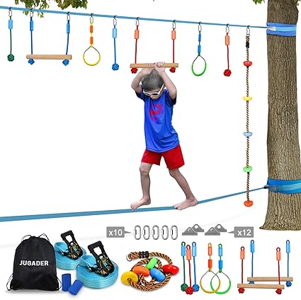 Amazon Com Jugader Ninja Line Slackline Upgraded Ninja Warrior