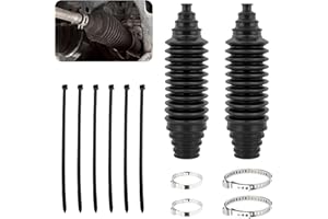 2PCS Inner Tie Rod Boot Kit,Multi-Size Adjutable Rack and Pinion Boot Kit with Pinion Bellow Cable Ties & Clamps,Silicone Dus