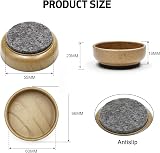 Lookka Felt Floor Cups 60mm Round Furniture Felt Dark Brown 8-Pack view 2