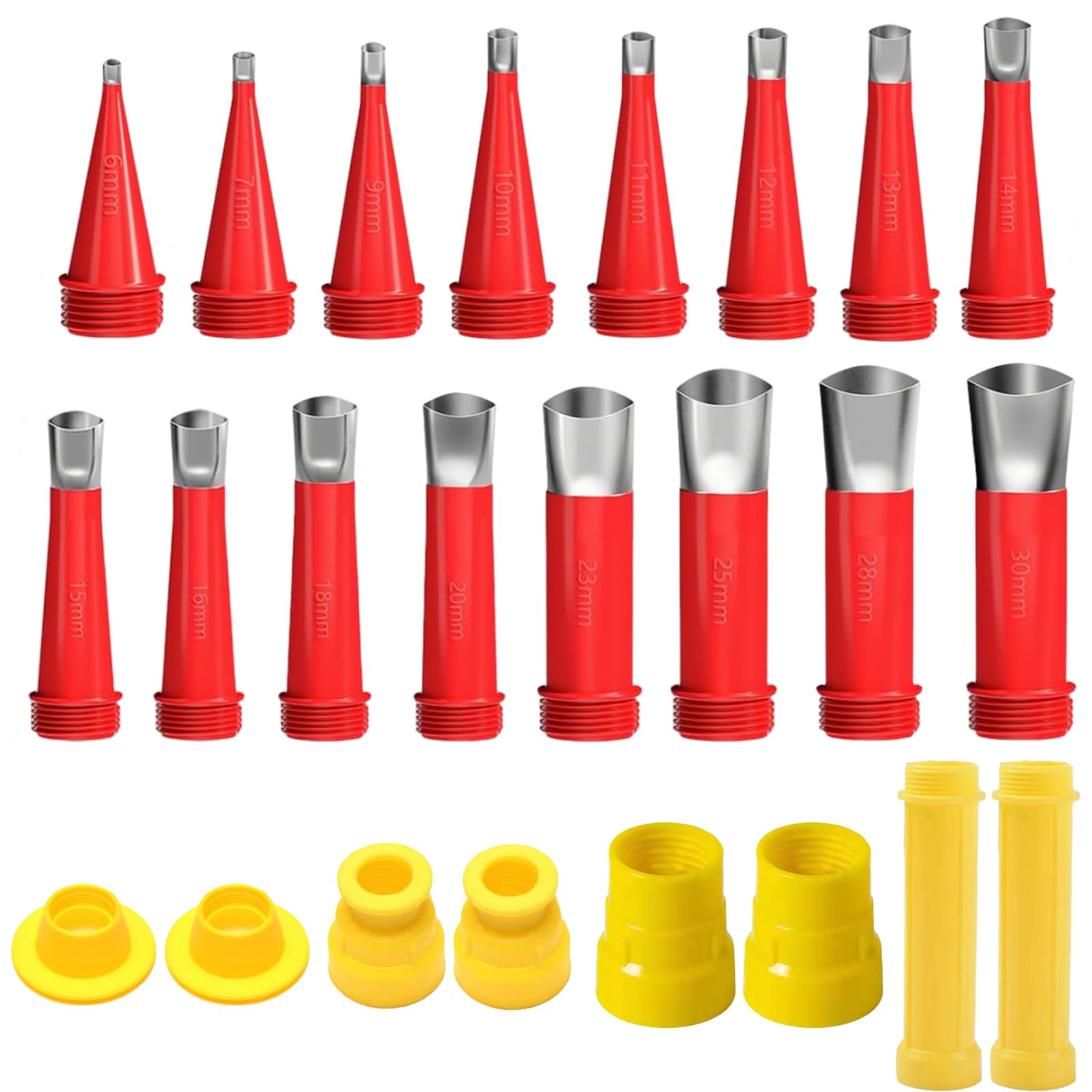 24PCS sealant Tool Caulking Tool Kit,Nozzles for Silicone Sealant with Connection Base Caulk Universal Integrated Rubber Nozzle Tool Kit,Silicone Nozzles for Kitchen Window Bathroom Brick Joint