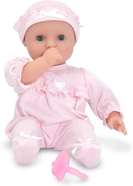 Melissa & Doug Mine to Love Jenna 12-Inch Soft Body Baby Doll (Romper and Hat Included, Wipe-Clean Arms & Legs)