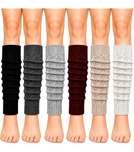 Shihanee 3 Pairs Leg Warmers for Women Girls 3Color | Ribbed Knit