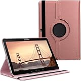 kwmobile Rotating Case Compatible with Samsung Galaxy Note 10.1 2014 Edition - Case PU Leather Tablet Cover with Stand - Rose