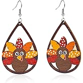 Thanksgiving Turkey Earrings for Women Antumn Fall Maple Leaf Dangle Earrings