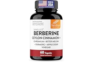 SANDHU'S Blood Sugar Support Complex Supplement | Supports Healthy Blood Sugar Levels Already Within Normal Range | With Berberine, Cinnamon, Chromium, Turmeric, Apple Cider Vinegar, Bitter Melon | 60 Capsules