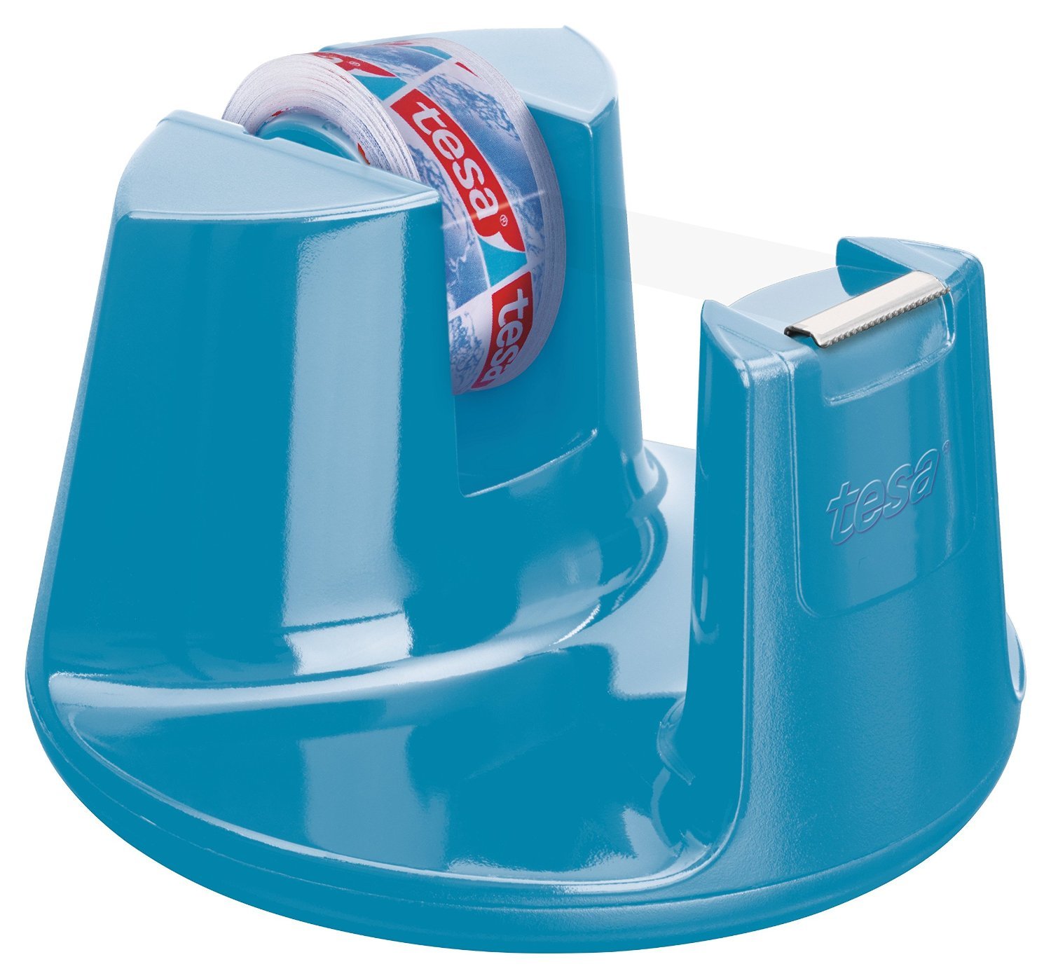 tesa UK Easy Cut Desk dispenser COMPACT BLUE + 1 rol film CRYSTAL CLEAR 10M x 15MM