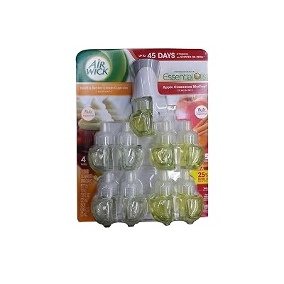 Air Wick scented oil plug in with 9 additional refills , Vanilla butter cream cupcake and apple cinnamon medley
