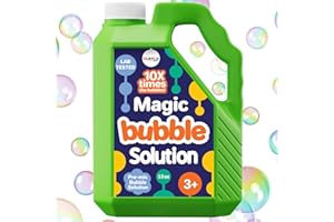 KLEVLY 33 OZ Iridescent Bubble Solution Refill | Non-Toxic Pre-Mix Bubble Refill Solution No Mixing or Measuring Required | Bubbles for Kids | Bubbles Bulk | Bubble Machine Solution | Giant Bubbles (33 OZ)
