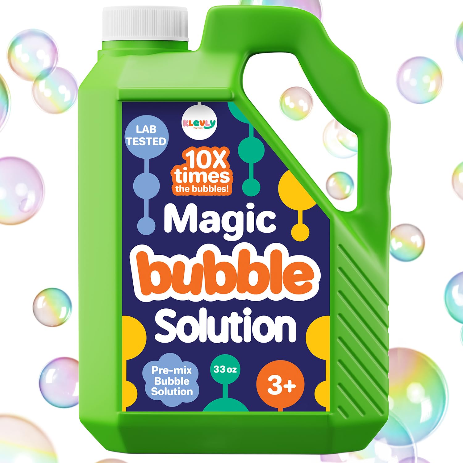33 OZ Iridescent Bubble Solution Refill | Non-Toxic Pre-Mix Bubble Refill Solution No Mixing or Measuring Required | Bubbles for Kids | Bubbles Bulk | Bubble Machine Solution | Giant Bubbles (33 OZ)