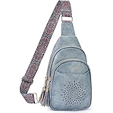 APHISON Small Sling Bag Cell Phone Purse Vegan Leather Fanny Crossbody Bag for Women Trendy Chest Backpack Adjustable Strap | Small, Vegan Leather, Fanny, Trendy, Adjustable Strap
