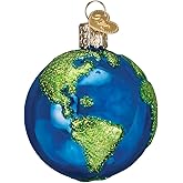 Old World Christmas Planet Earth Glass Blown Ornament for Christmas Tree, Handcrafted Holiday Decoration, Outer Space Collection