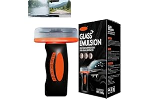 Kubot Glass Oil Film Remover for Car,Roll-On Glass Compound with Cleaning Board, Removes Oil Film & Smudges, Improve Windshield Clarity for Safe Driving