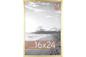 MCS Foundation 16x24 Poster Frame Traditional Brass, Vertical & Horizontal Wall Hanging Large Picture Frame for Photos, Posters & Art Prints (1-Pack)
