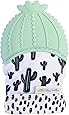 Itzy Ritzy Gant de dentition en silicone et gant de dentition apaisant pour nourrisson avec sangle réglable, son de froissement et silicone texturé pour apaiser les gencives douloureuses et enflées, cactus